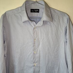 Kamakura Shirt Makers Liberty 225 Blue Textured Dress Slim Fit Cotton 15 1/2 35